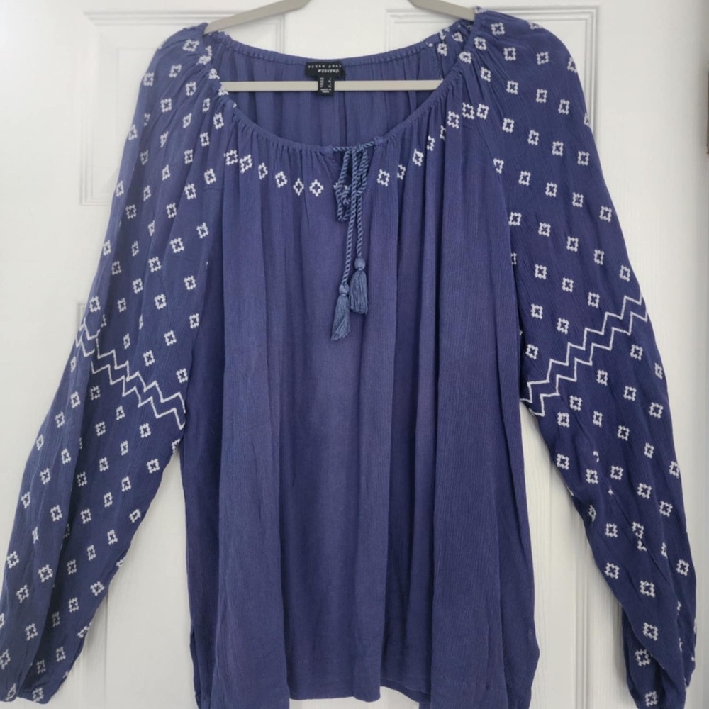 Susan Graver Weekend Essentials Crinkled Gauze Lace Up